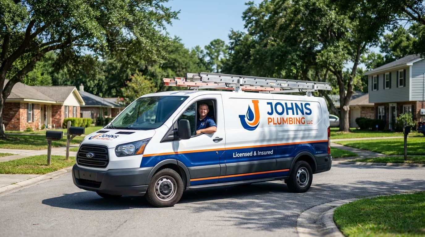 Johns Plumbing LLC service van in Dilworth, MN