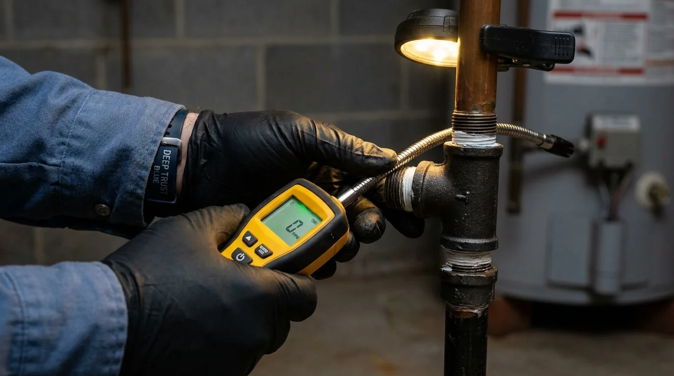 Gas leak detection with electronic sniffer by Johns Plumbing LLC in Dilworth